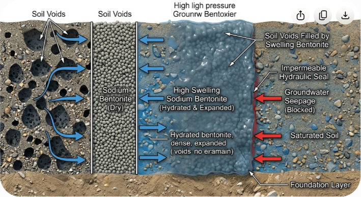 High Swelling Bentonite: Seepage Control in Civil Work