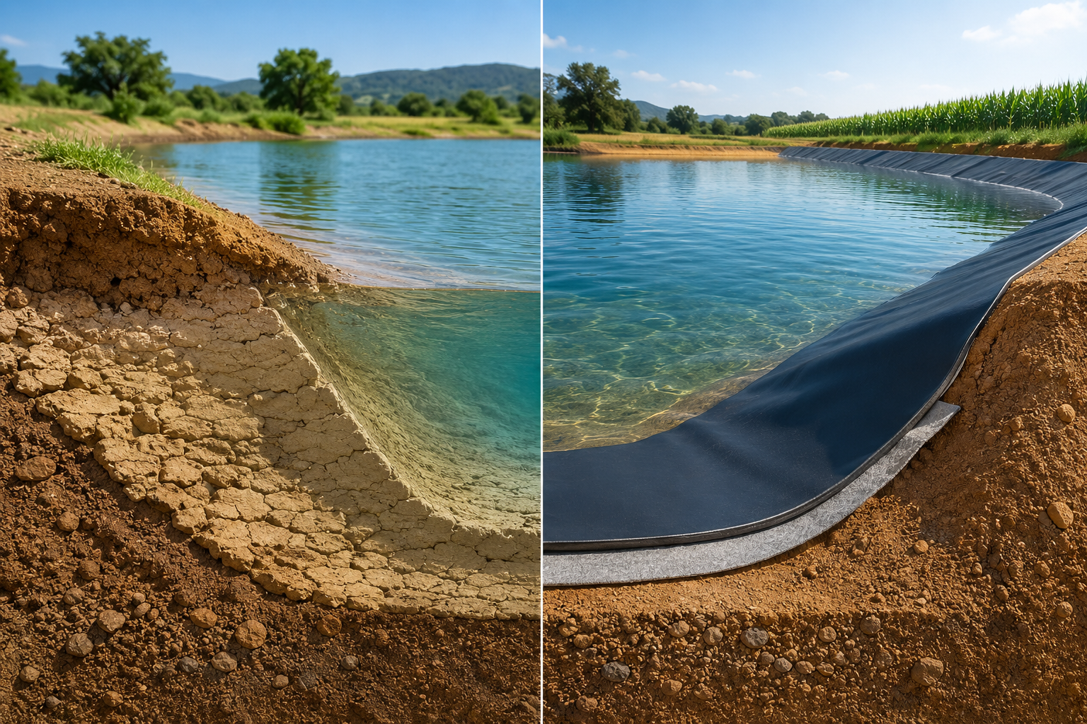 Pond Sealing Cost: Sodium Bentonite vs Synthetic Liners