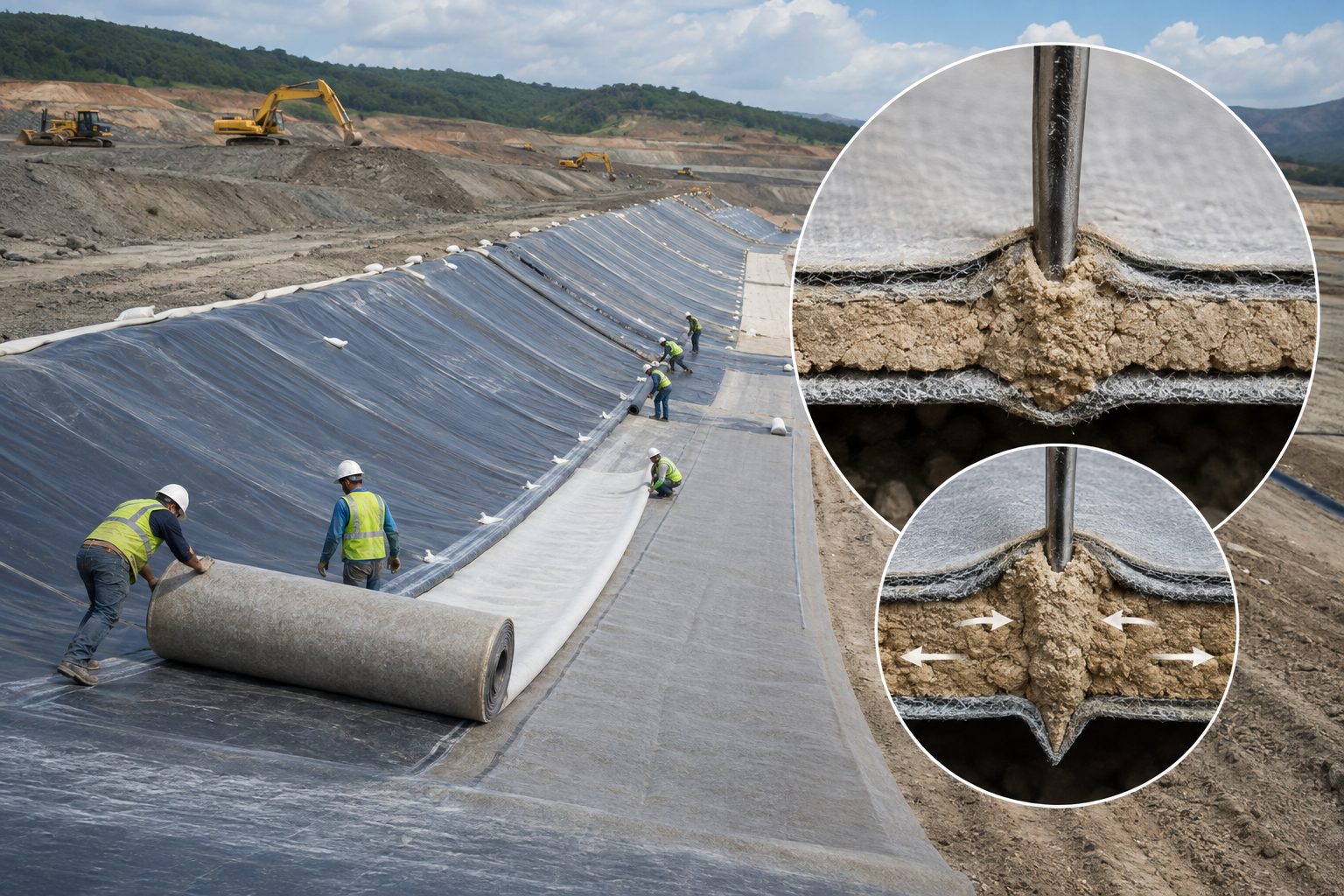 Self-Healing Geosynthetic Clay Liners for Mining Tailings